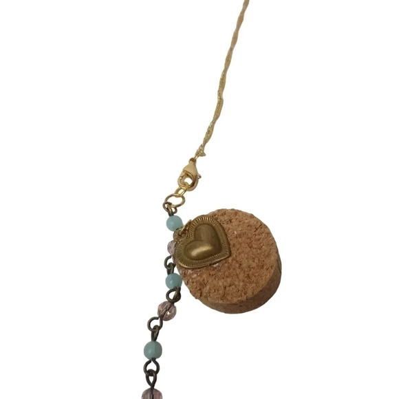Vintage Heart Cork Charm Crescent Moon Angel Mini Star Necklace - Picture 6 of 7